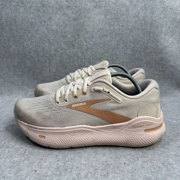 Brooks Shoes Womens Size 8.5 B Ghost Max Beige Gym Running Sneakers 1203951B135 - Picture 1 of 9